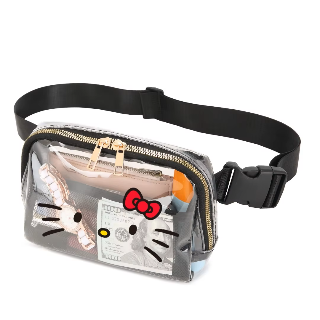 Clear Fanny Pack Cat Face Stadium Approved