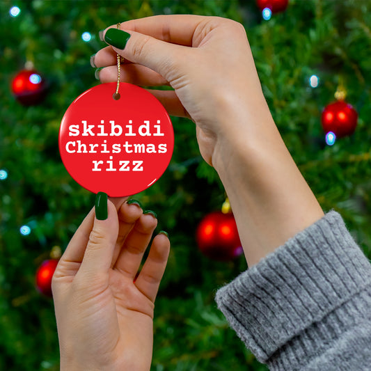 Skibidi Christmas Rizz Teenage Meme Christmas Ornament